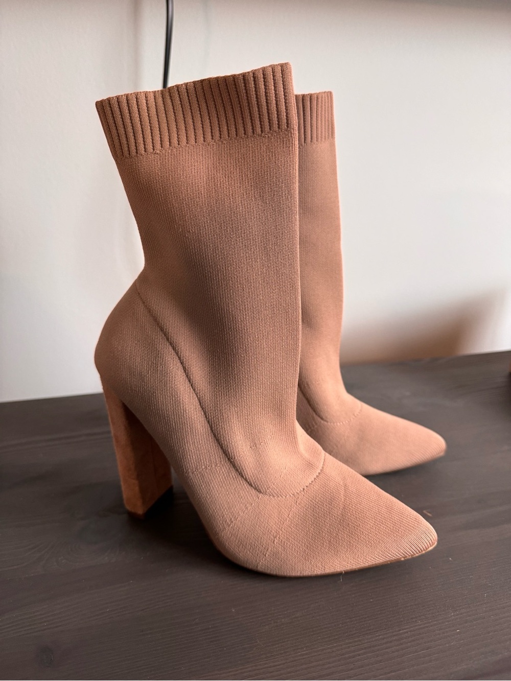 Women’s Knit Sock Booties in Dusty Rose